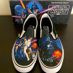 Brand new, never worn Star Wars Vans slip ons